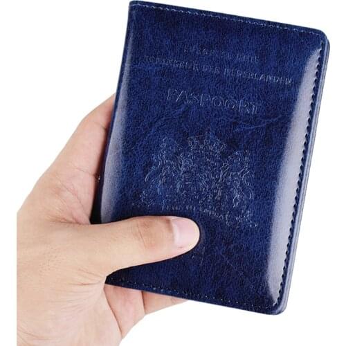 Netherlands Passport Cover Synthesis Leather Women Men ID Credit Card Holder Case Wallet for Dutch Nederland