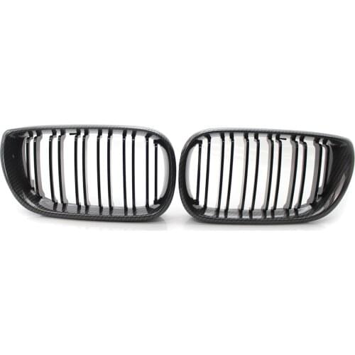 A Pair Car Styling Carbon Fiber Car Front Kidney Grill Grills Double Slat Racing Grills for BMW 3 Series E46 4-Door 2002-2005