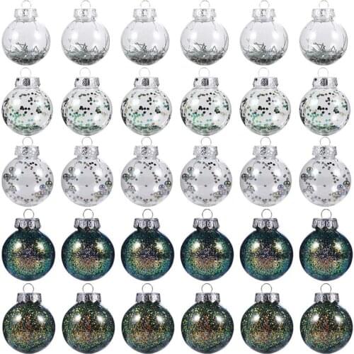 30pcs Christmas Tree Pendant Hanging Christmas Ball Set Scene Layout Props Drop Ornament Party DIY Decorations Accessories