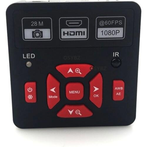 Industrial Microscope Camera 28.0 Megapixel HD 1080P 60FPS HDMI USB Output Video TF Card records video Lens C/CS Interface