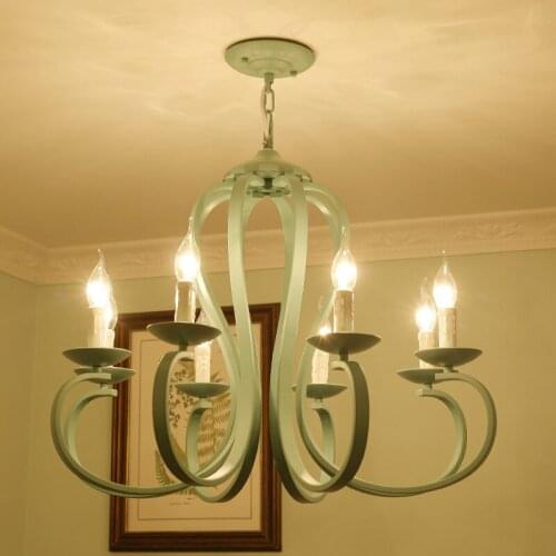 Modern Chandelier Creative White Green Metal Pendant Light Living Room Suspension Ceiling Lamp LED Suspension Lamps PA0227