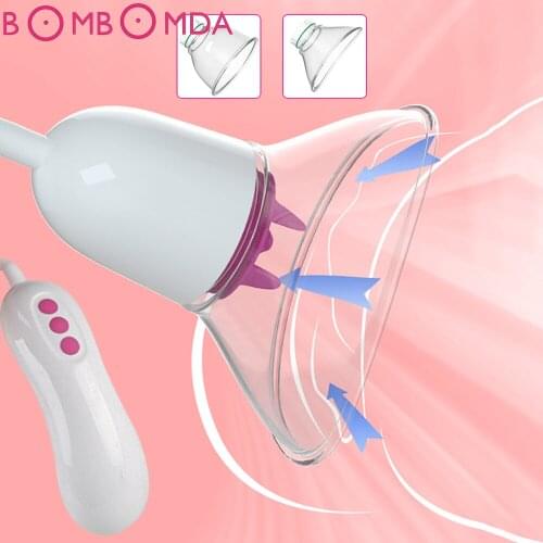 Nipple Stimulation Licking Vibrator Breast Enlargement Masturbator Nipple Chest Massage Sex Toys for Women Vagina Clitoris Sucke