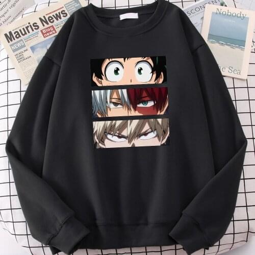 My Hero Academia Anime Prints Hoodies Men Simplicity Fashion Streetwear Crewneck Pullover Casual Wear Loose Warm Mens Clothes