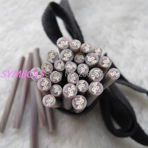 5pcs E-36 5mm Cute Animal Cane Fancy Nail Art Polymer Clay Cane Nail Art Decoration