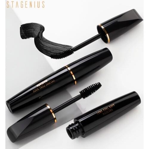 STAGENIUS Mascara Waterproof High-definition Long-lasting Eye Makeup Thick Volum Curl & Lengthening Fiber-filled Mascara TSLM2