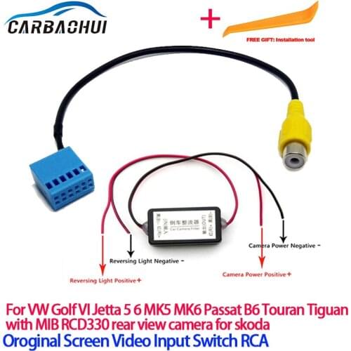 Universal Fakra Video Camera For VW Golf VI Jetta 5 6 MK5 MK6 Passat B6 Touran Tiguan with MIB RCD330 rear view camera for skoda