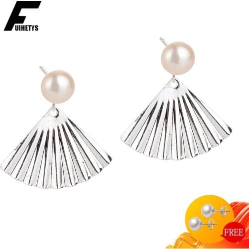 Fashion Earrings for Women 925 Sterling Silver Jewelry with Freshwater Pearl Gemstone Drop Earrings Wedding Party Accessories