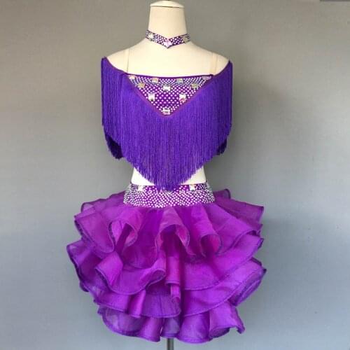 Custom made latin dance costume sexy stones tassel latin dance dress for women girl latin dance competition dresses A47 S-4XL