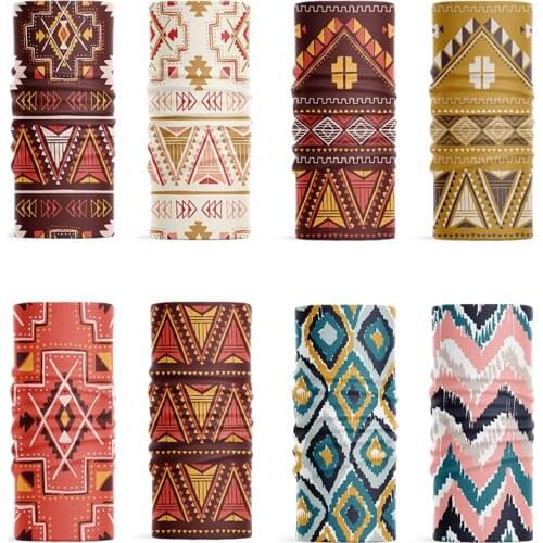 3D Printed Women Hijab Scarf Bohemian Style Elastic Headband Retro Fashion Bandana Sports Cycling Dust Face Mask Magic Kerchief