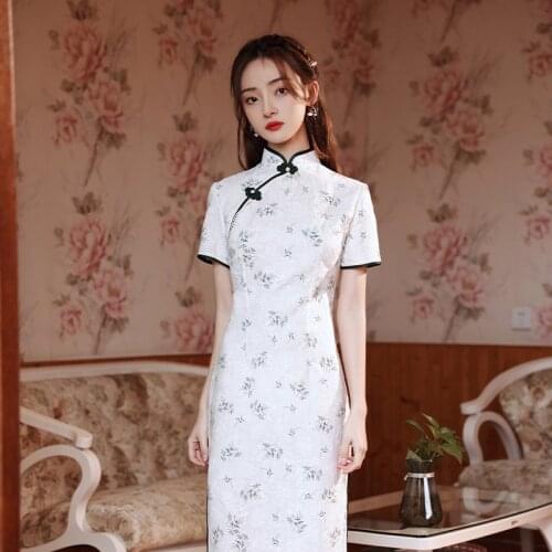 Women Elegant Chinese Traditional Cheongsam Vintage Club Sexy Bodycon Lady Lace Wedding Evening Dress Slim Retro Qipao Vestidos