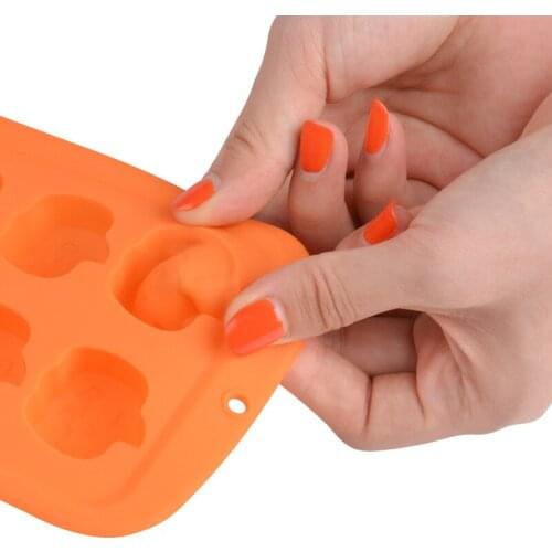 1Pcs 10 Grids Pumpkin Bat Skull Ghost Shape Halloween Silicone Mold Candy Chocolate Pudding Mold For Halloween Party Cake Tools