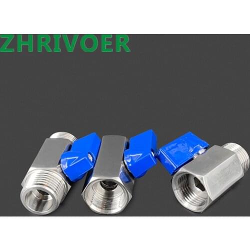 304 / 316 Stainless Steel Mini Ball Valve Sanitary Grade Micro Polished 1/2/3/4/6 Minute 1 Inch Blue Handle High Pressure Valve