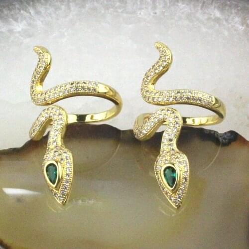 5pcs/lot Fashion colorful cz ring, snake shape cubic zircon jewelry,new design women’s love rings wholesale