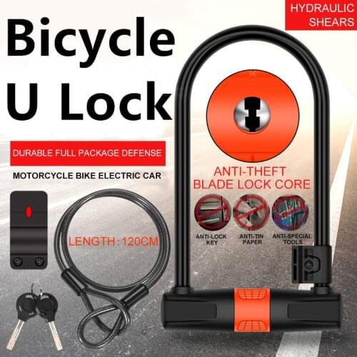 Anti-theft Carbon Steel Bicycle U Lock Portable Motorcycle Mountain Bike Security Padlock
