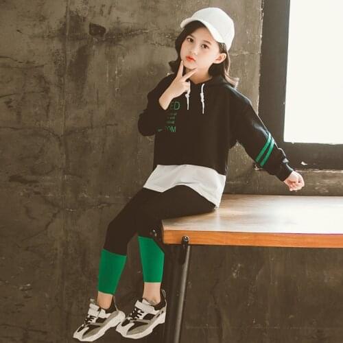 Brand Childrens Clothing Suit Spring&Autumn Girls Suit green striped Two-piece Baby Girl Sports Suit Girls Boutique Outfits