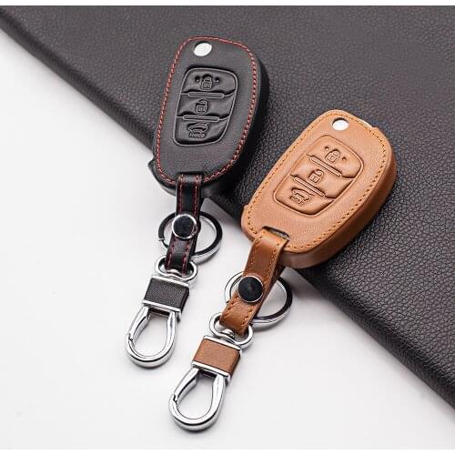 Fashion men genuineleather key cover For Hyundai Tucson Creta ix25 i10 i20 i30 IX35 IX45 Verna Mistra Elantra 2015-2018
