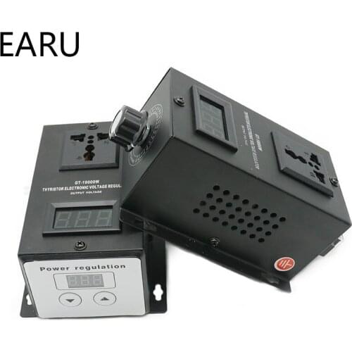 AC0-220V 10000W SCR Silicon Electronic Voltage Regulator Temperature Heater Fan Motor Speed Controller Dimming Dimmer Thermostat