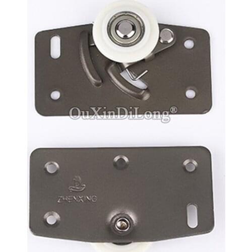 Brand New 4Pairs Heavy Sliding Door Rollers Cupboard Wardrobe Cabinet Bearing Silent Wheels Pulleys Runners Brown