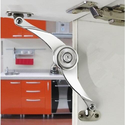 Hydraulic Randomly Stop Hinges Kitchen Cabinet Door Adjustable Polish Hinge Furniture Lift Up Flap Stay Support Hardware