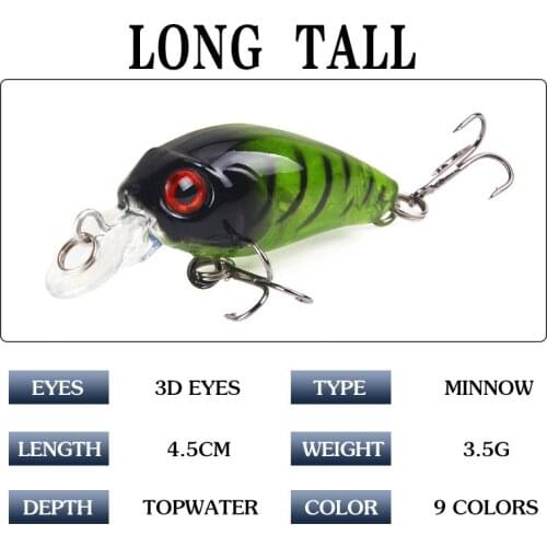 1Pcs 3D Eyes Minnow Crank Fishing Bait Lures Artificial Plastic Lures With 2 Treble Hooks For Sea Wobblers Hard Baits Pesca
