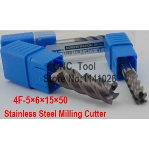 Carbide cutter 4F-5.0*6*15*50MM Special stainless steel alloy milling cutter , CNC milling machine, CNC milling tools, Nc tool
