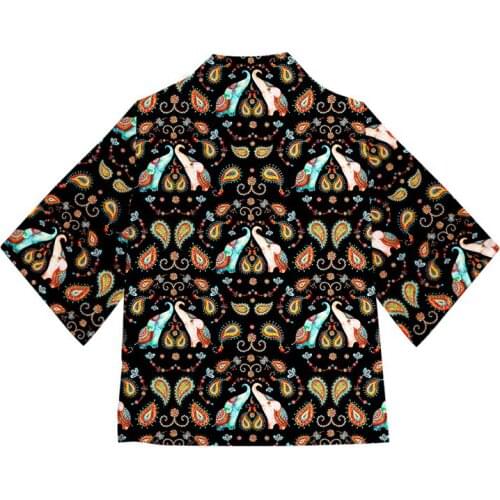 Harajuku Indian Elephant Kimono Shirt 3d Print Costume Fashion Men Seven Point Sleeve Tops 3D Cardigan Jacket Streetwear Clothes