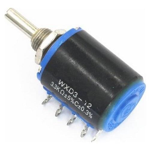 Short body, 5 rings, WXD3-12, 3K3, 3.3K, precision multi ring potentiometer, sliding rheostat 1W