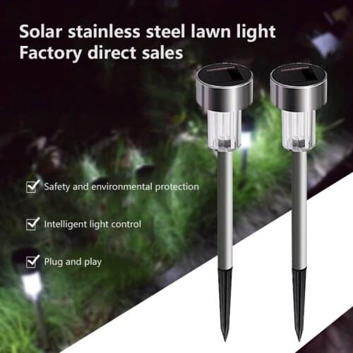 Solar Lawn Lamp Stainless Steel IP65 Waterproof Small Tube Lamp For Outdoor Landscape Yard Lighting Night Light Garden Lamp