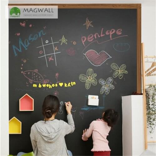 Magnetic double-layer wood grain/ graffiti frame writing board 1*1m custom size dust free soft chalkboard