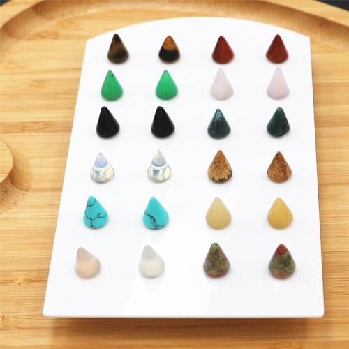 Fashion Womens Earrings 12 Pairs of Natural Stone Earrings and Synthetic Stone Pointed Star Earrings Cute Earrings