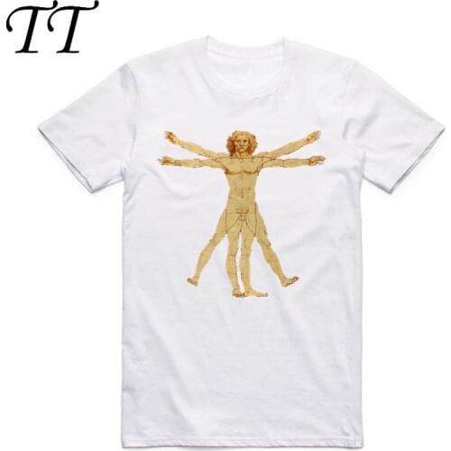 2019 Summer Fashion Men Print Da Vinci Rock White T Shirt Funny Cool Casual Short Sleeves O Neck Music Guitar T-shirt