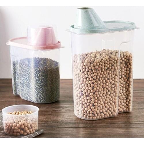 Japanese-Style Plastic Containers Kitchen Wheat Straw Storage Boxes Organization Food Storage Grain Dispenser Organizers