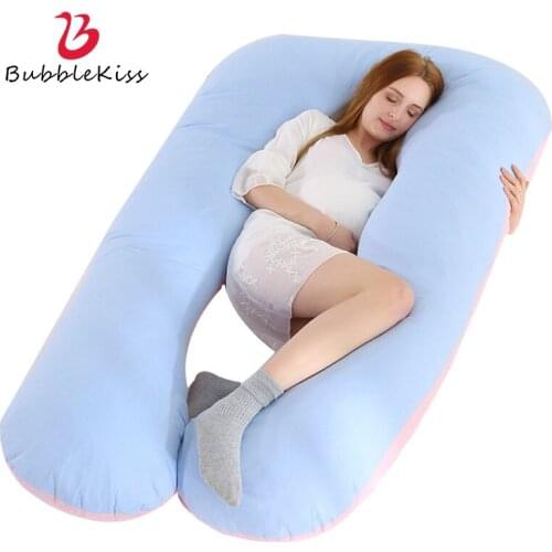 Bubble Kiss Women Pregnant Side Sleepers Cushion For Bed U Shape Pillow Cotton Sleep Support Pillow For Pregnancy Waist Protect