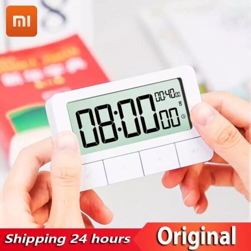 XIAOMI DELI Portable Timer Magnetic Counter LCD Digital Stopwatch Manual Electronic Countdown For Kitchen Cooking Alarm Clock
