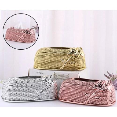 1Pc Simple Luxury Tissue Box Plastic Napkin Holder Hotel Living Room Household Paper Storage Case Home Decor