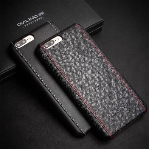 QIALINO Business Genuine Leather Shockproof Phone Case For iPhone SE2020 Camera Protection Ultra Thin Cover for iPhone 7/8 Plus