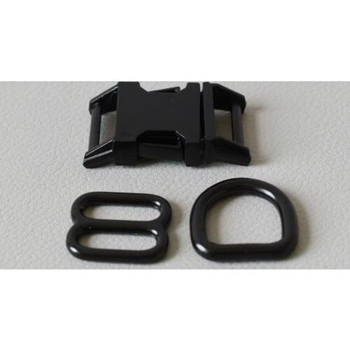 1 set metal buckle adjust buckle (metal buckle+8 buckle+D ring/set) 15mm black Webbing Paracord Bag Backpack Leathercraft DIY