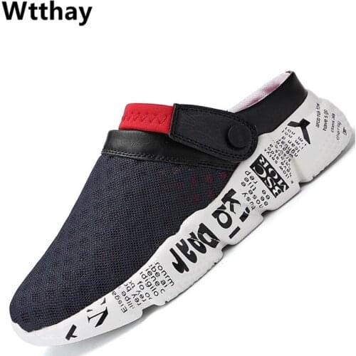 Summer Mesh Mens Casual Shoes Luxury Desiger Sandals Men Lightweight Beach Shoes Breathable Outdoor Mens Slippers Zapatos Hombre