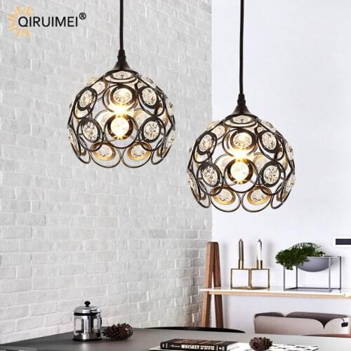 Modern LED Pendant Lights For Bedroom Living Dining Study Room Bar Aisle Loft Hall Lighting White Black Iron Crystal Lustre Lamp