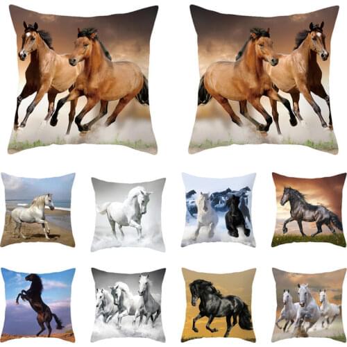 45cm*45cm Super clear printed A running horse super soft throw pillow covers couch cushion covers decorative pillows