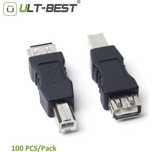 ULT-Best Wholesales 100PCS USB Printer Adapter USB2.0 Female to USB B Male Print Connector Computer Printer Scanner Converter