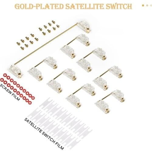 V1 Transparent Gold Plated PCB Screw-in Stabilizers 2u 6.25u Suit Keycap Stabilizers for Mechanical Keyboards