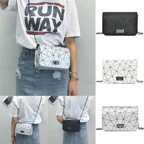 High Quality New Fashion Womens Handbags Shoulder Bags Geometry Plaid Purse Messenger Bag