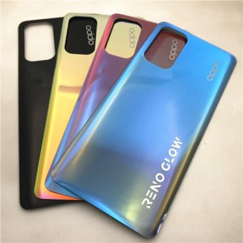 Back Battery Cover Door Housing case Rear Glass Repair parts +Adhesive Sticker For Reno 5 Pro 5G PDSM00 PDST00 CPH2201