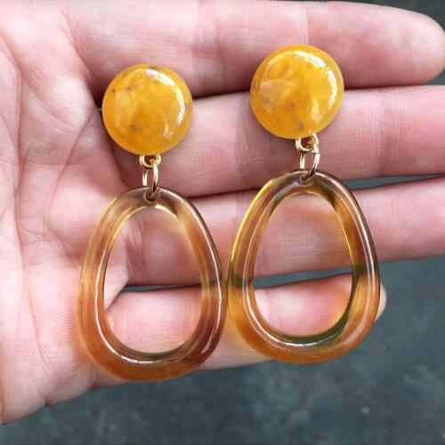 UJBOX 2018 Japanese Korean Resin Earrings Women Geometric Water Drop Acrylic Acetic Acid Earrings Allergy Free Earrings