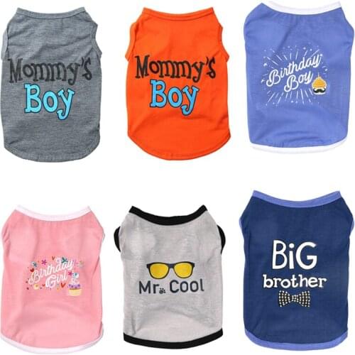 Pet Dog Vest Letter Printed T shirt Dog Summer Clothes Puppy Pug Apparel Costumes for Pet Medium Dogs Clothing Pet Supplies