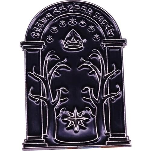 Speak Friend And Enter Lapel Pin Doors Of Durin Brooch Gate Of The Elves mines of moria door Badge