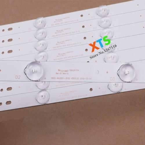 200pcs LED Backlight strip For 43E3000 43E3500 43E6000 E465853 5800-W43001-3P00 VER01.00 02K03177A LG Screen RDL430WY LD0-10D