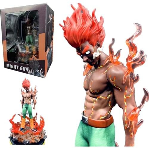 30cm New Japanese anime Eyes Can Light Up Might Guy Action Figure PVC Collect toys and gifts