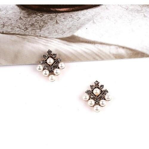 5 Pcs/Lot Rhinestone Pearl Flower Plate Diamond Button Jewelry Scarf For Hair Accessories Sewing Decorative Clothing Coat